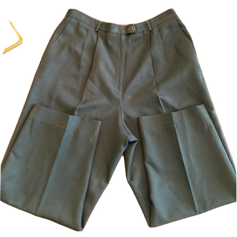 TALBOTS WOMEN’S LINED 100% WOOL HUNTER GREEN SLACKS SIZE 16 LONG